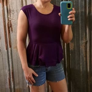 Purple Peplum Shirt